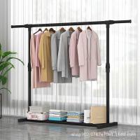 ราคา ไม้แขวนเสื้อเหล็กราวตากผ้าชั้นวางจอแสดงผลหดตั้งพื้นห้องนอนไม้แขวนเสื้อมือถือล้อสองชั้นในร่ม 7ZMW (56602772560)