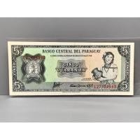 ราคา ธนบัตรรุ่นเก่าของประเทศปารากวัย ชนิด5Guaranies ปี1952 UNC (19078278567)