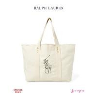 ราคา RALPH LAUREN FRAYED CANVAS LARGE TOTE (1528452399)