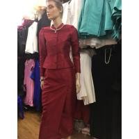 ราคา ชุดไทยจิตรลดา สีแดงไวน์ ผ้าไหมอิตาลีเกรดเอ Thaidress (24568097308)