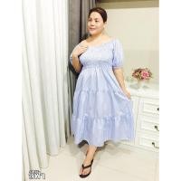 ราคา เดรสสำหรับสาวอวบ สม๊อคอกอก36-60" เดรสสาวอวบอ้วน แม็กซี่ยาว สุดเก๋ สไตล์วินเทด ผ้าcottonเนื้อดี OVERSIZE PLUSSIZE (9905231140)