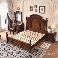 ราคา คู่ไม้เนื้อแข็งต้นแบบเตียงย้อนยุคโบราณข้าว1.8เตียงเตียงขนาดใหญ่อเมริกันวิลล่าเฟอร์นิเจอร์ไม้เนื้อแข็งทั้งหมดมะฮอกกานี อ่า (53151362270)