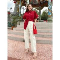 ราคา CHAMNIII Haru pants white สีขาว ด้ายดำ Freesize (24854759140)