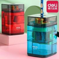 ราคา 1ชิ้น เดลี่ 71162 กบเหลาดินสออัตโนมัติพร้อมกบเหลาดินสอมือหมุนสีแดงและสีน้ําเงินโปร่งใส (43661936213)