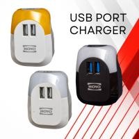 ราคา HOYO เครื่องชาร์จติดผนัง USB 2 พอร์ต USB + รวมสายเคเบิล Type-C เซ็นเซอร์สัมผัสไฟกลางคืน (44602402093)