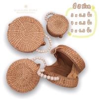 ราคา กระเป๋าสานผักตบชวา ทรงกลม 5” / 7” /8”รุ่น double oh กระเป๋าเที่ยวทะเล เดินห้าง กระเป๋าเที่ยวคาเฟ่ ของฝาก ของขวัญ (3497591439)