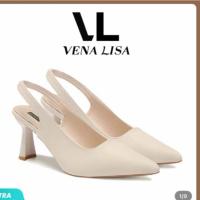 ราคา รองเท้าส้นสูง Venalisa 3 นิ้ว รองเท้าส้นสูงผู้หญิง รองเท้าหัวแหลมหนังแท้สีเบจ size 39 (24.5) (56852354884)