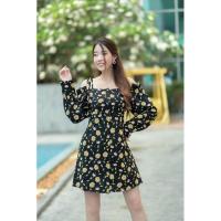 ราคา พร้อมส่ง!!! มินิเดรสลายดอกทานตะวัน (23987251754)