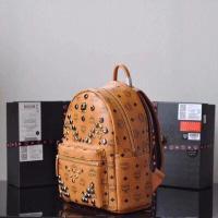ราคา MCM Backpack Rivets ขนาดเล็กสามารถหนึ่งไหล่ของแท้สุภาพสตรีกระเป๋าเป้สะพายหลังเวอร์ชั่นเกาหลี All-Match แฟชั่น Mini School Bag (43025926514)