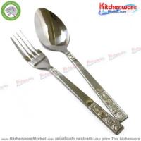 ราคา ลายกุหลาบ ช้อนส้อม 2mm จากัวร์ (ราคายกโหล) jg707/3 (25451583885)