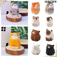 ราคา BEBETEB ตุ๊กตาหมีไม้, รูปปั้นแมวแกะสลักไม้แกะสลัก, ของตกแต่งบ้าน ของเล่นเด็กการ์ตูนสัตว์เดสก์ท็อป Knick-knack (54352505397)