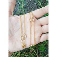 ราคา สร้อยคอสีทองประดับเพชรทรงหยดน้ำงานสวยละเอียดมาก งานเคลือบพิเศษเกรดA ยาว 22 นิ้ว N1698 (5476885823)