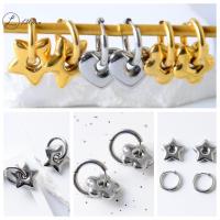 ราคา LUImo Punk Dangle ต่างหู chunky star heart hoop สแตนเลส เครื่องประดับใหม่สำหรับทุกคน (49002127589)