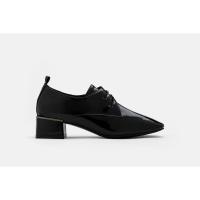 ราคา Pazzion 1916-37 BLACK PATENT LACE UP HEELED LOAFERS (17794789313)