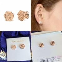 ราคา Tory Burch Stud W 56616 Hexagon Logo Stud Earring (10600067176)