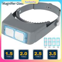 ราคา คู่เลนส์ Head-mounted แว่นขยายอ่านหนังสือ 1.5X 2X 2.5X 3.5X หัวสวมใส่แว่นขยาย Loupe SHOPSBC1907 (27120969207)