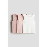 ราคา H&M(เอชแอนด์เอ็ม) เสื้อกล้ามผ้าถักลายแพ็ค 3 ชิ้น เด็กผู้หญิง 1226341_1 (28229105369)