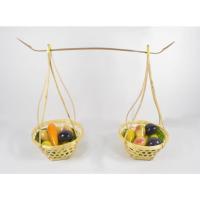 ราคา กระจาด หาบไม้ไผ่ ขนาดจิ๋ว มี 2 ขนาดให้เลือก พร้อมไม้คาน เคลือบเงากันราอย่างดี หาบเงินหาบทอง หาบถ่ายรูป (8783876344)