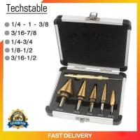 ราคา ชุดดอกเจดีย์ 6 ตัวชุด STEP DRILL SET เจาะขยาย 6 pcs ดอกสว่านเจดีย์ ชุดดดอกสว่านเหล็กทรงกรวยเคลือบไทเทเนียม ดอกสว่าน (24656891361)