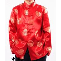 ราคา พร้อมส่ง ชุดจีนชาย เสื้อคอจีน ผ้าไหมจีน ทอลาย สีแดง ** ไซส์ S , M , L , XL , 2XL ** (876762610)