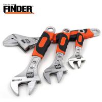 ราคา ประแจเลื่อน ยี่ห้อ FINDER ด้ามหุ้มยางกันลื่น จับถนัดมือ เหล็กหนา ทนทาน [ขายปลีกส่ง ราคาถูก] (24516758611)