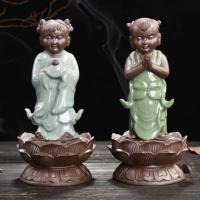 ราคา พร้อมส่ง กระถางธูป กิมท้งเง็กนึ้งศิษย์เจ้าแม่กวนอิม กระถางกำยาน กระถางธูปขด เตาจุดกำยาน เซรามิกดินเผาสวยงาม 金童玉女香炉 (5567560434)