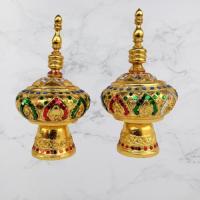 ราคา ผอบไม้ ผอบไม้ปิดทอง ผอบปลายแหลม ขนาด 4 นิ้ว 1 คู่ ผอบไม้ ผอบไม้แกะสลัก ผอบใส่พระธาตุ พาน โตก หม้อ หัตกรรมล้านนา (10823066873)