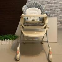 ราคา เก้าอี้ไฮแชร์ (เก้าอี้ทานข้าว & เปลไกว) ยี่ห้อ Aprica รุ่น Piatta สีครีมลายจุด พร้อมซัพพอร์ต (6917440727)