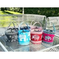ราคา Bucket Bag ผ้าไหมอิตาลี กระเป๋าทรงถังสุดฮิต ลายช้างน่ารัก สไตล์ไทยแท้ (47550284340)