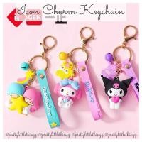 ราคา * SG * พวงกุญแจ Sanrio Icon Charm (Little Twin Stars, Kuromi, Melody, Cinnamoroll, Pompompurin) (47752584723)