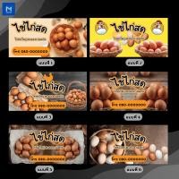 ราคา ป้ายไวนิลไข่ไก่สด ขายไข่ไก่ ขายไข่ แนวนอน คละแบบ พิมพ์ 1 ด้าน เจาะรูตาไก่ฟรี 4 มุม ลูกค้าเลือกขนาดได้ที่ตัวเลือกสินค้า (25457571321)