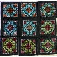 ราคา ผ้าปักชาวเขา handmade แบบดอกเดียวหรือลายสาม (14172911572)