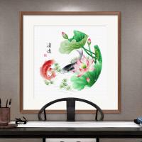 ราคา ดอกบัวและก้อย11กะรัตไม่มีเย็บปักถักร้อยเต็มรูปแบบที่เรียบง่ายทันสมัยปักครอสติงานศิลปะตกแต่งผนัง58x58ซม (28555918797)