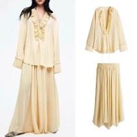 ราคา กระโปรงซาร่า1284971 หลวมคอวีสวมเสื้อยาว1284891 (26586264734)