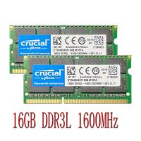 ราคา Crucial DDR3 RAM 32GB ชุด (2x 16GB) DDR3L 1600MHz PC3L-12800S หน่วยความจําแล็ปท็อป 1.35V SO-DIMM RAM (56900986053)