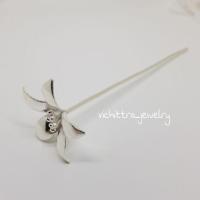 ราคา ปิ่นปักผมดอกปีบเงินแท้92.5% (6277419987)