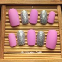 ราคา เล็บเจลสำเร็จรูปด้านชมพู+กากเพชร (4836981493)