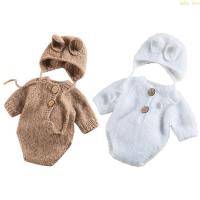 ราคา Blove* 1 ชุดถักหมวกเด็ก Romper ชุดทารกแรกเกิดการถ่ายภาพ Props ชุดเสื้อผ้าเด็กทารก (28707985291)