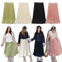ราคา (❤️เอวสูงถึง 46”) Pleated Skirt เดรสสาวอวบ ชุดสาวอวบ กระโปรงสาวอวบ (23963087661)