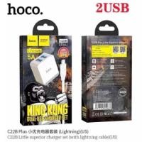 ราคา Hoco C22B plus สายชาร์จพร้อมปลั๊ก King Kong Charger SET 2USB สายยาว 1เมตร 5.0 MAX สำหรับ iPhone / Micro /TYPE-C (3839901668)