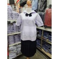 ราคา เสื้อนักเรียนหญิง มัธยม ม.ต้น ตราสมอแท้100% รร.รัฐบาล แขนจีบ คอปกทหารเรือ (25224281860)