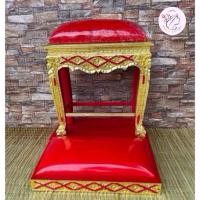 ราคา (เลือกสีเบาะได้) โต๊ะกราบแบบคุกเข่างานร่องสีปิดทอง หน้า 8 แท่นกราบพระแบบคุกเข่า มี 2 ลาย (28225349534)