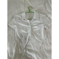 ราคา เสื้อเชิ้ตครอปสีขาวแขนสั้น (27257709043)