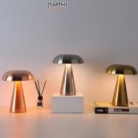 ราคา [SMTH] Retro Bar โคมไฟตั้งโต๊ะเห็ด LED Touch Sensor สามสี Dimming เดสก์ท็อป Night Light โคมไฟอ่านหนังสือแบบชาร์จไฟได้สต็อกใหม่ (55452638715)