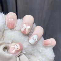 ราคา เล็บปลอม พิมพ์ลายกระต่าย 3 มิติ สีชมพู สําหรับตกแต่งเล็บ 24 ชิ้น (23765924401)