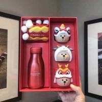 ราคา Starbucks China 2021 Chinese New Year Cow Ox Year Lion Dance 237ml Thermal Flask Bottle Set (10709059045)