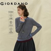 ราคา GIORDANO WOMEN Fake Two-Piece Knitted Pullover with Crew Neck & Contrast Color 18355514 (49700103942)