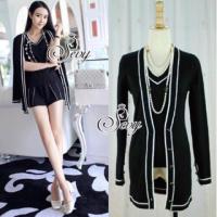 ราคา Sevy Two Pieces Of V-Neck Sleeveless Top With Long Cardigan Sets (3083240)