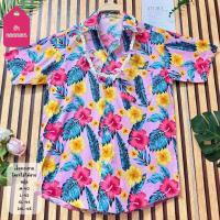 ราคา เสื้อเชิ้ตลายดอกสงกรานต์ดอกชบาเล็ก (25022547280)