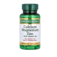ราคา [ แคลเซียม แมกนีเซียม ซิงค์ ] Nature's Bounty, Calcium Magnesium Zinc with Vitamin D3 x 100 เม็ด ( Caplets) (24996456755)